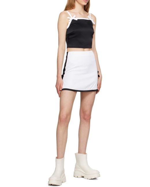 MSGM Black Bow Detailed Cropped Top