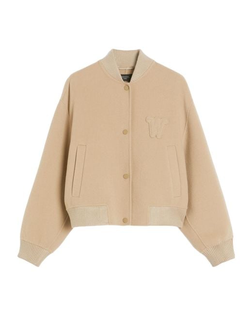 Weekend by Maxmara Natural Wool-Blend Bomber Jacket