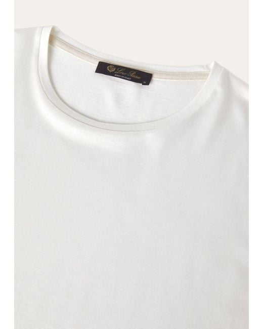 Loro Piana White Short-Sleeved Crewneck T-Shirt for men
