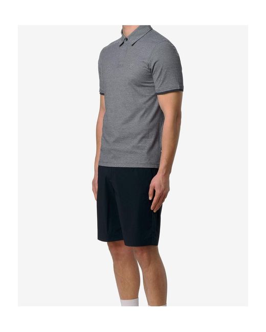 K-Way Gray Cotton Short Sleeve Polo Shirt for men