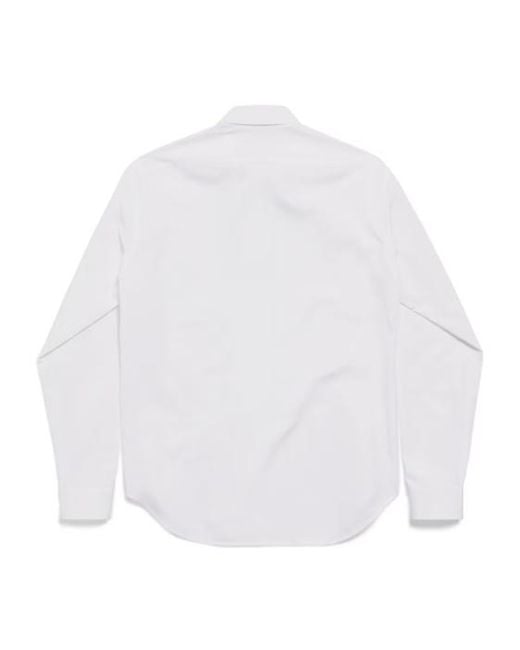 Balenciaga White Collared Long-Sleeve Shirt for men