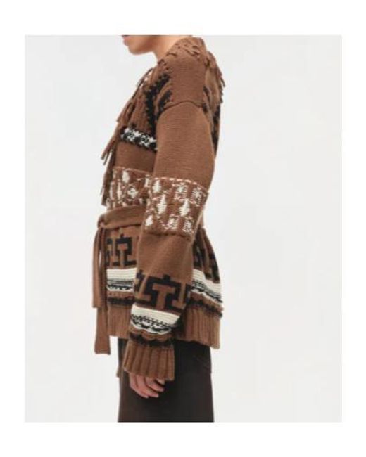 Jonathan Simkhai Brown Elwood Western Fringe Wrap Cardigan