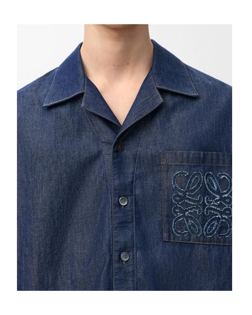 Loewe Blue Short Sleeved Shirt for men