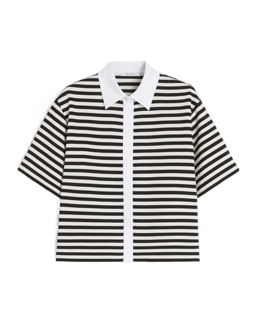 Max Mara Black Striped Jersey Shirt