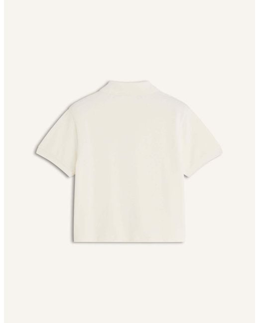 Maison Kitsuné White Maison Kitsuné Baby Fox Cropped Polo Top
