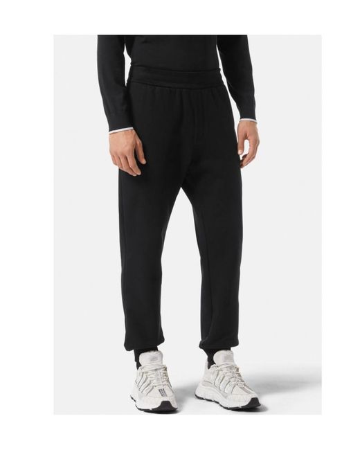 Versace Black Logo Printed High Waist Track Pants for men