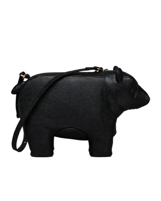 Thom Browne Black Bear-Motif Shoulder Bag