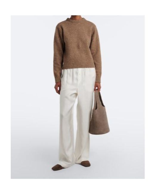 Rohe White Silk Wide-Leg Pants