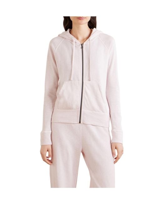 James Perse Pink Vintage French Cotton-Terry Hoodie