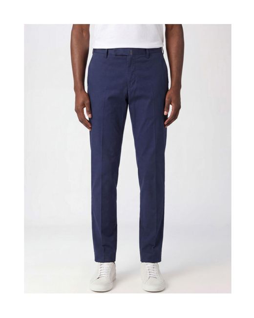 Incotex Blue Poplin Trousers for men
