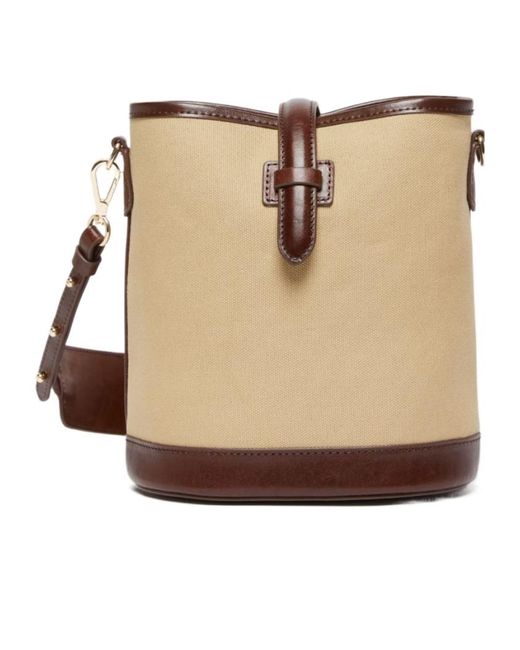 Weekend by Maxmara Brown Small Canvas Bucket Bag