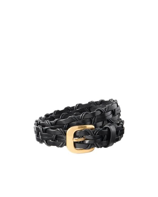 The Row Black Cord Woven Leather Belt