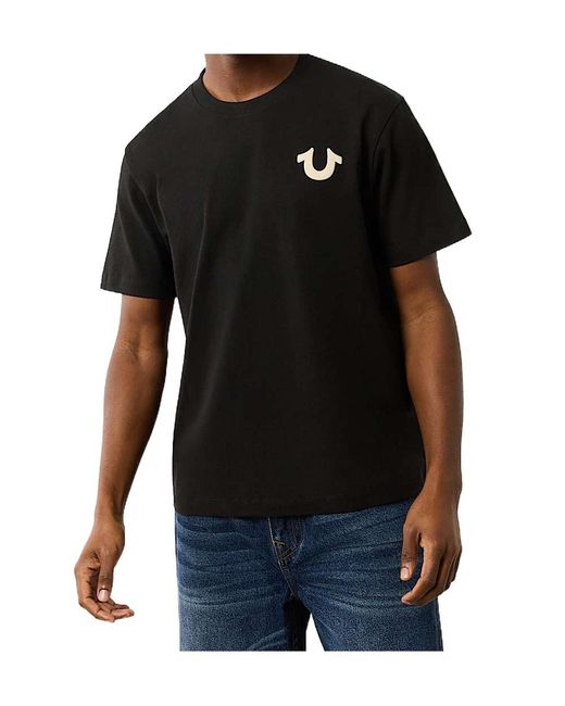 True Religion Black Mixed Font World Tour Tee for men