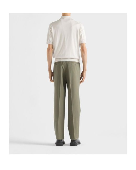 Prada White Short-Sleeved Polo Shirt for men