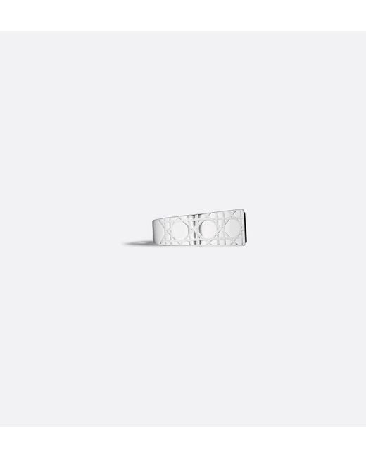Dior White Cannage Signet Ring for men