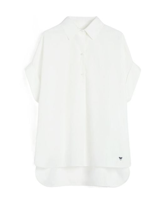 Weekend by Maxmara Blue Ardea Straight Cotton Poplin Shirt