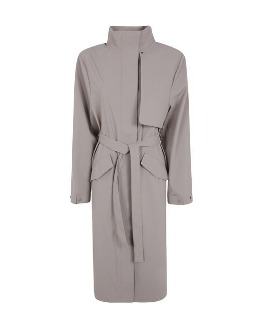 Rains Gray Long-Sleeved Trench Coat