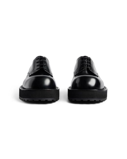 Balenciaga Black Venom Derby Lace-Up Shoes for men