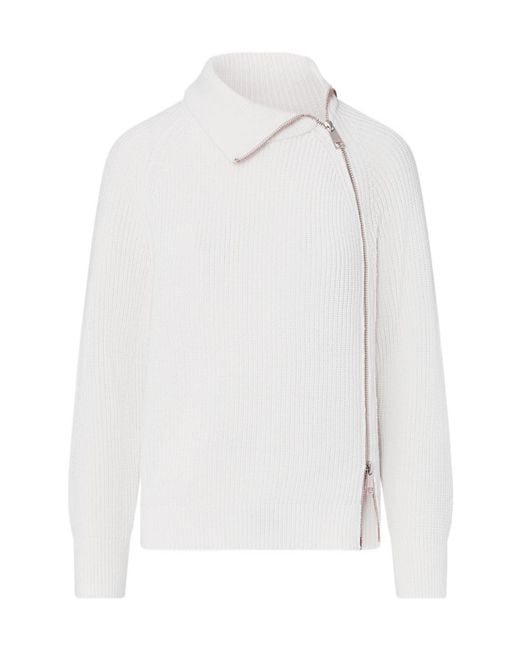 Liu Jo White Wool Blend Sweater With Zip