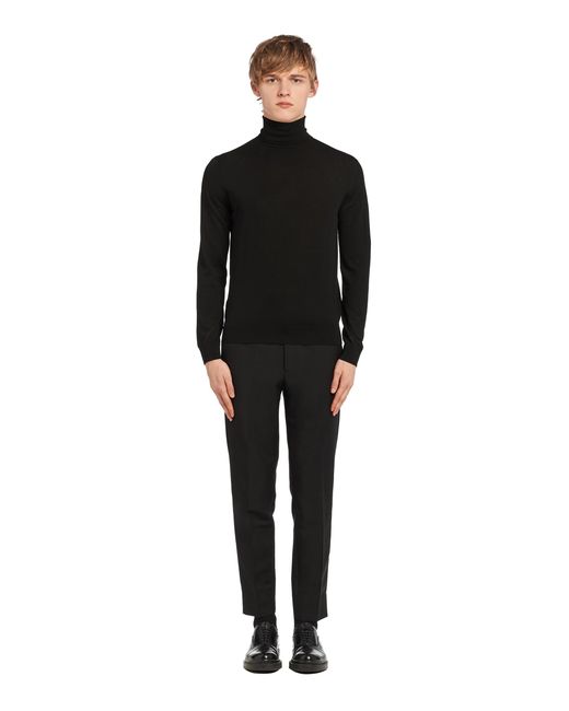 Prada Black Turtleneck Knitted Pullover for men