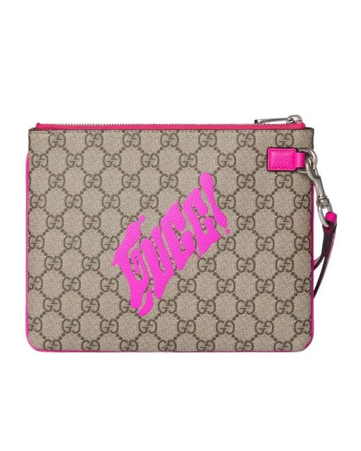 Gucci Pink Small Pouch With Print for men