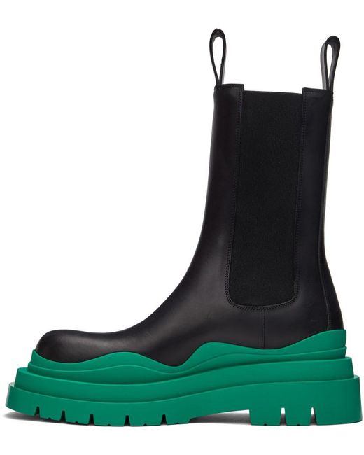 Bottega Veneta Blue Tire Contrast-Sole Boots for men