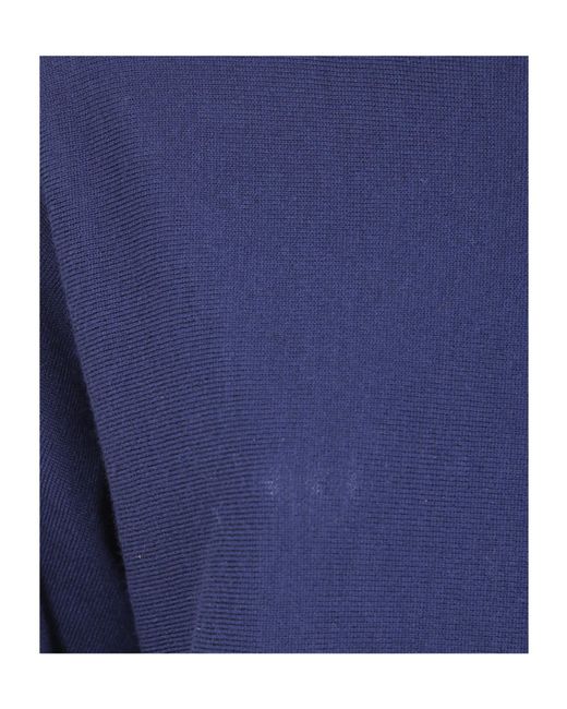 D.exterior Blue Ribbed-Knit Crew-Neck Top