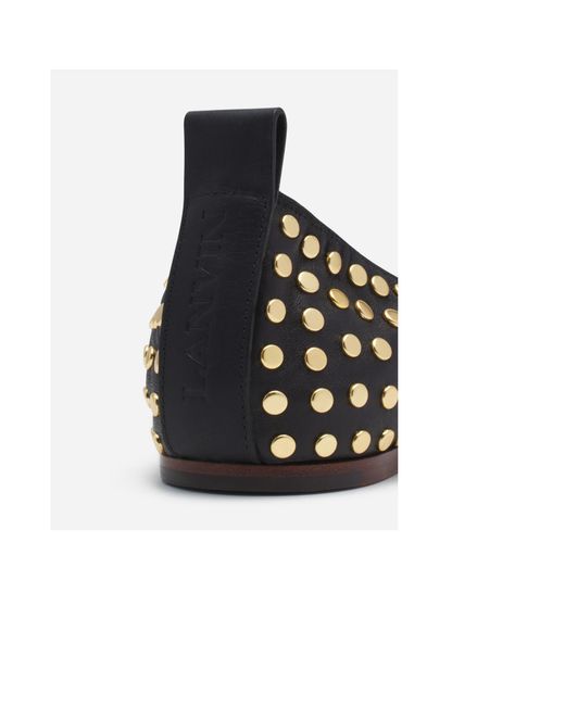 Lanvin Brown Embellished Ballerina Flats