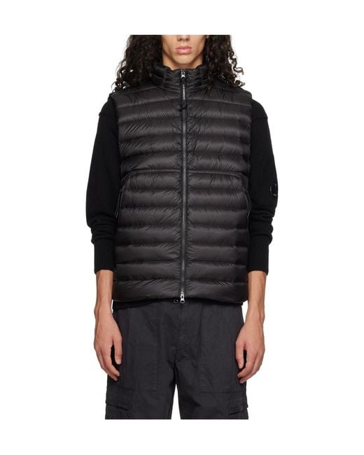 C P Company Black Lens Detailed Quilted Gilet for men