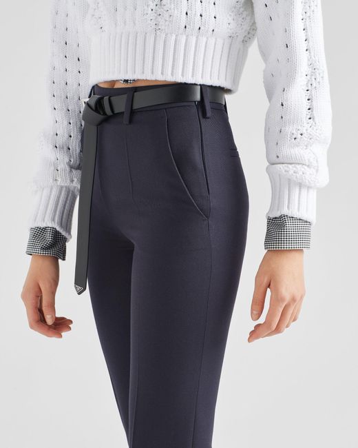 Prada Blue Straight Leg Tailored Pants