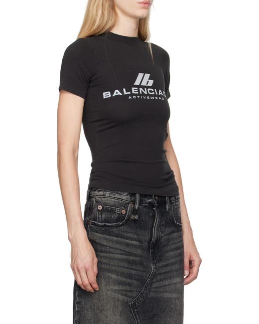 Balenciaga Black Activewear Fitted T-Shirt