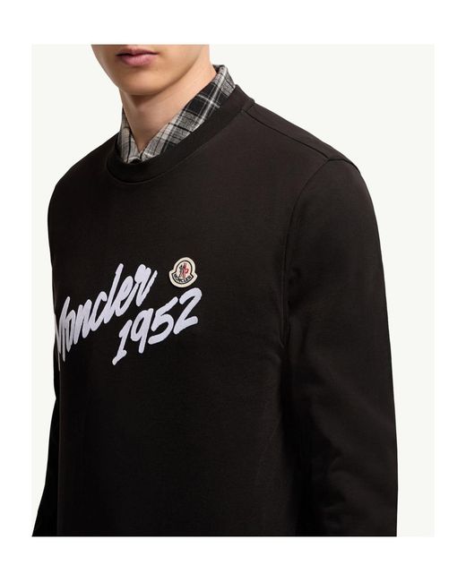 Moncler Black Logo Cotton Jersey Long Sleeve T-Shirt for men