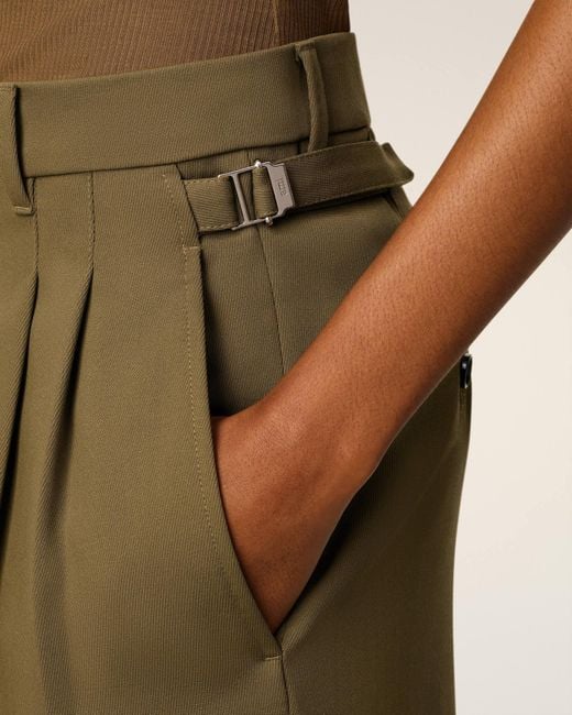 AMI Green Pleated Tab Pants