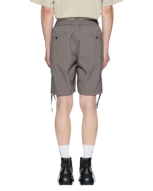 Wooyoungmi Gray Zip Detail Cargo Shorts for men