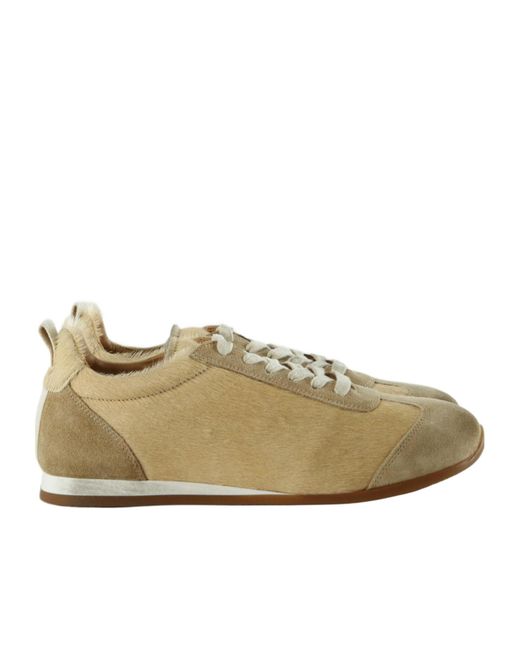 Uma Wang Natural Lace-Up Sneakers