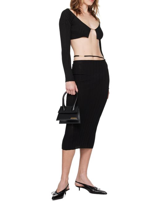 Jacquemus Black Pralu Ribbed Skirt