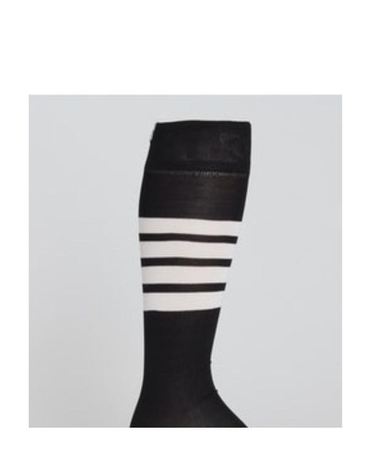 Thom Browne Black 4-Bar Striped Socks for men