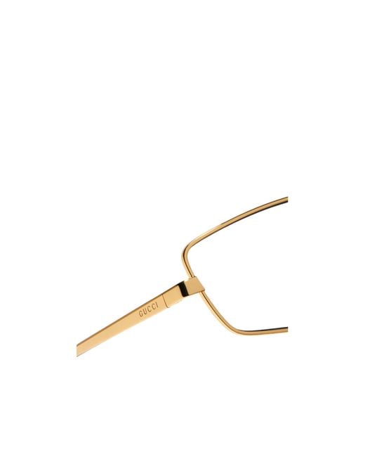 Gucci White Rectangular Frame Sunglasses for men