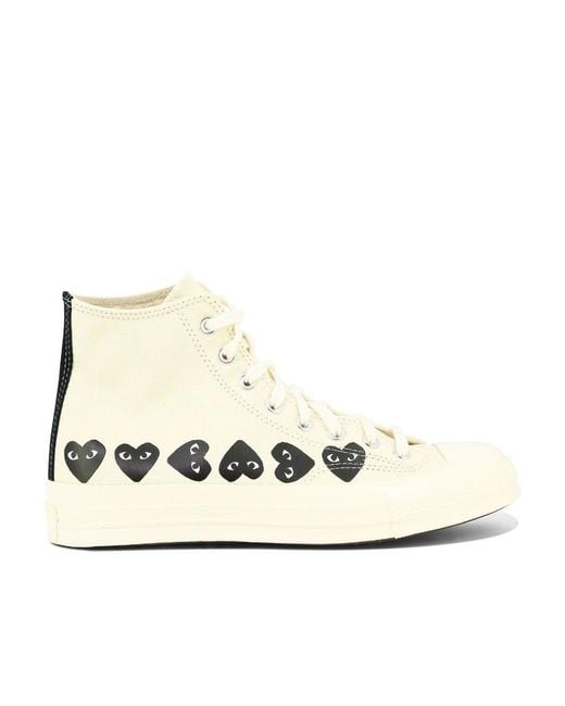 COMME DES GARÇONS PLAY Natural Round-Head High-Top Skate Shoes for men