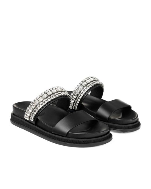 Jimmy Choo Black Jadi Embellished Flat Shoes