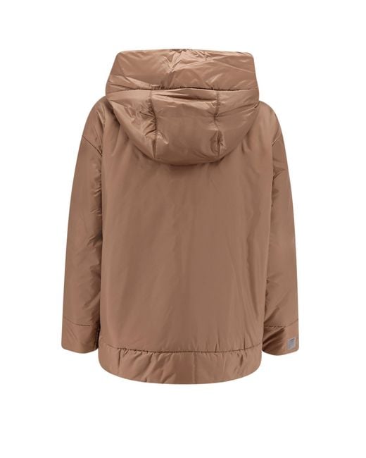 Max Mara Brown The Cube Daria Zip-Up Hooded Jacket