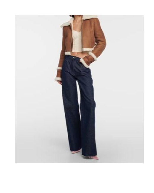 Magda Butrym Brown Shearling-Lined Suede Jacket