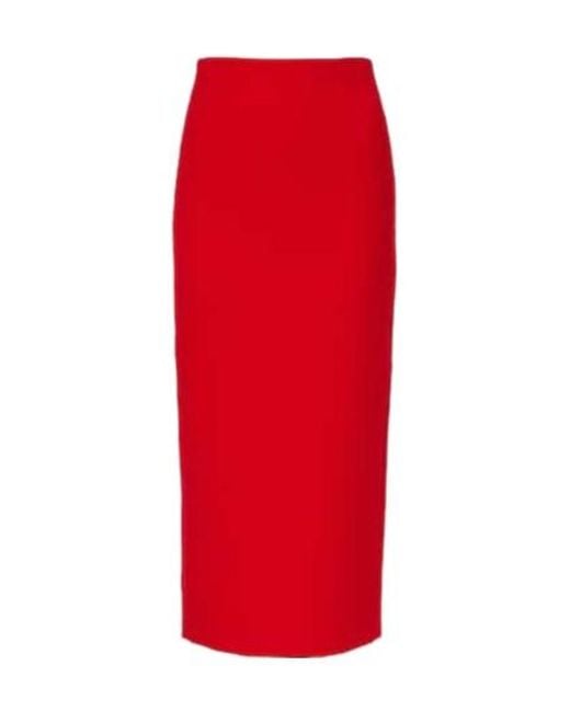 Roland Mouret Red Crepe Pencil Skirt