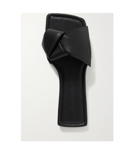 Acne Black Logo Slippers