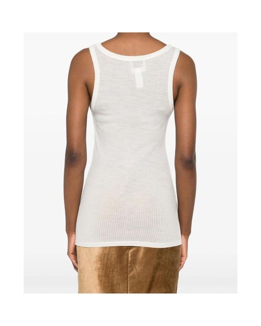 Forte_forte White Ribbed Tank Top