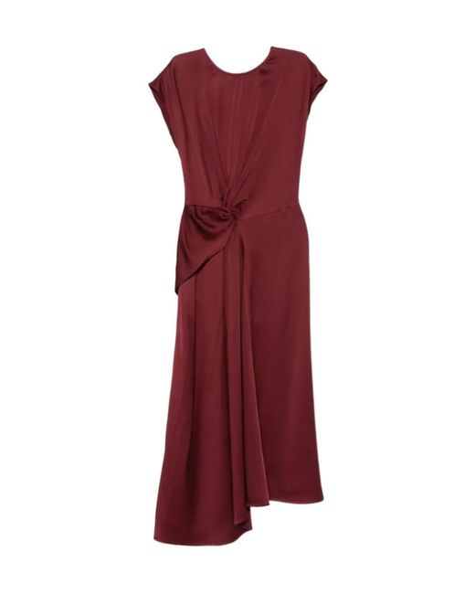 Victoria Beckham Red Draped Maxi Dress