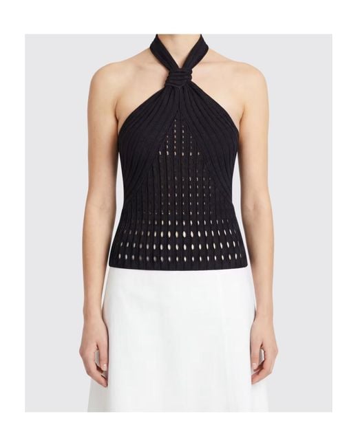 Jonathan Simkhai Black Lyrix Halter Top Fabric