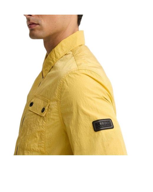Barbour Yellow Inline Cotton Long Sleeve Overshirt for men