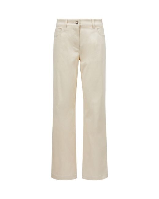 Moncler Natural Gabardine Straight-Leg Trousers