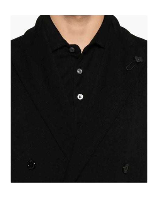 Lardini Black Double-Breasted Blazer for men